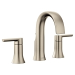 Moen® TS6925BN TS6925 Doux™ Bathroom Faucet, Commercial, 1.2 gpm Flow Rate, 4-1/2 in H Spout, 8 in Center, Brushed Nickel, 2 Handles, Lift Rod Drain, Domestic
