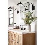 Moen® TV6142BL Gibson™ High Arc Bathroom Faucet, 1.2 gpm Flow Rate, 6 in H Spout, 8 to 16 in Center, Matte Black, 2 Handles, Pop-Up Drain, Domestic