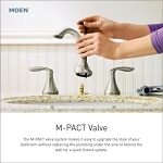 Moen® TV6142BN Gibson™ High Arc Bathroom Faucet, 1.2 gpm Flow Rate, 6 in H Spout, 8 to 16 in Center, Brushed Nickel, 2 Handles, Pop-Up Drain, Domestic
