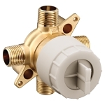 Moen® M-Pact™ M-Core™ U140CI 4-Port Rough-In Valve, 1/2 in CC/IPS Inlet x 1/2 in CC/IPS Outlet, 200 psi Air/300 psi Water Pressure, Brass Body, Domestic