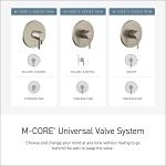 Moen® M-Pact™ M-Core™ U361CI 3-Port 3/6 Function Transfer Valve, 1/2 in CC/IPS Inlet x 1/2 in CC/IPS Outlet, Brass Body, Domestic