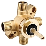 Moen® M-Pact™ M-Core™ U361CI 3-Port 3/6 Function Transfer Valve, 1/2 in CC/IPS Inlet x 1/2 in CC/IPS Outlet, Brass Body, Domestic