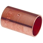 NIBCO® 9001100CB 600DS-CB Coupling With Dimpled Tube Stop, 1/2 in Nominal, Solder End Style, Wrot Copper, Domestic