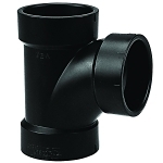 NIBCO® I099300 5811 DWV Sanitary Tee, 4 x 2 x 4 in Nominal, Hub End Style, ABS, Domestic