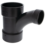 NIBCO® I157370 5812-LR Long Radius DWV Combination Tee-Wye, 3 x 3 x 1-1/2 in Nominal, Hub End Style, ABS, Domestic