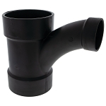 NIBCO® I157430 5812-LR Long Radius DWV Combination Tee-Wye, 4 x 4 x 2 in Nominal, Hub End Style, ABS, Domestic