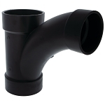 NIBCO® I157450 5812-LR Long Radius DWV Combination Tee-Wye, 4 x 4 x 3 in Nominal, Hub End Style, ABS, Domestic