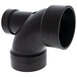 NIBCO® I446000 5861-LH DWV Reducing Elbow With Low Heel Inlet, 3 x 2 in Nominal, Hub End Style, ABS, Domestic