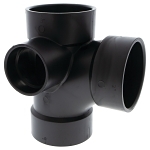 NIBCO® I495350 5871 DWV Sanitary Tee, 3 x 3 x 3 x 2 in Nominal, Hub End Style, ABS, Domestic