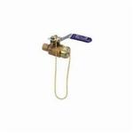 NIBCO® NJ83808 S-585-70-HC 2-Piece Quarter-Turn Ball Valve With Cap and Chain, 3/4 in Nominal, Solder x Hose End Style, Bronze Body, Full Port, PTFE/Rubber/RPTFE Softgoods, Domestic