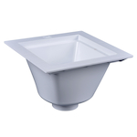 Oatey® 42721 Floor Sink, 3 in Drain Opening, 12 in W x 12 in D, Square Shape, PVC, White