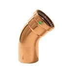 ProPress® 20678 45 deg Street Elbow, 4 in Nominal, Fitting x Press End Style, Copper, Import