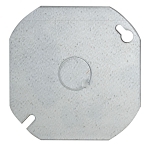 RACO® 724 Flat Electrical Box Cover, 4 in Dia, 0.063 in L x 3.63 in W x 1/8 in D, Blank Cover, Steel