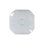 RACO® 724 Flat Electrical Box Cover, 4 in Dia, 0.063 in L 3.63 in W 1/8 in D, Blank Cover, Steel