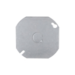 RACO® 724 Flat Electrical Box Cover, 4 in Dia, 0.063 in L 3.63 in W 1/8 in D, Blank Cover, Steel