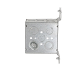 RACO® 8235 Square Box, Steel, 30.3 cu-in Capacity, (14) Knockouts, 4 in H x 4 in W x 2-1/8 in D