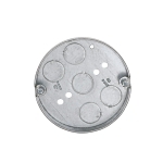 Raco Ceiling Pan, 4" x 1/2", 6 Cu Inch, Gray, Stel, Round, (5) 2-1/2" Knockout, Lighting Fixture