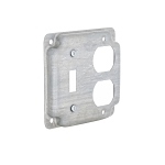 RACO® 906C Exposed Work Cover, 4-1/8 in L 4-1/8 in W, Duplex Receptacle/Toggle Switch Cover, Steel
