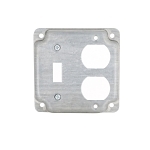 RACO® 906C Exposed Work Cover, 4-1/8 in L 4-1/8 in W, Duplex Receptacle/Toggle Switch Cover, Steel