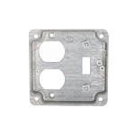 RACO® 906C Exposed Work Cover, 4-1/8 in L 4-1/8 in W, Duplex Receptacle/Toggle Switch Cover, Steel