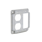 RACO® 915C Exposed Work Cover, 4-1/8 in L x 4-1/8 in W, Duplex Receptacle/GFCI Receptacle Cover, Steel