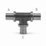 REHAU® EVERLOC® 260607-101 Straight Tee, 1/2 in Nominal, EVERLOC End Style, Brass