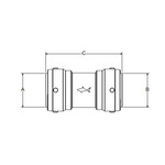Sharkbite® SB0141 Removable Reusable Coupling, 1-1/2 in Nominal, Brass, Import