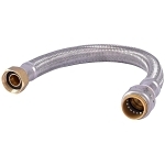 Sharkbite® UR3088FX15 Flexible Water Heater Connector, 3/4 in Nominal, Push-to-Connect x FIP End Style, 15 in L, 200 psi Working, Stainless Steel