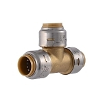 Sharkbite® UR362 Tee, 1/2 in Nominal, Push-to-Connect End Style, Lead-Free DZR Brass