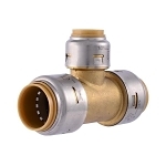Sharkbite® UR412 Tee, 3/4 x 3/4 x 1/2 in Nominal, Push-to-Connect End Style, Lead-Free DZR Brass