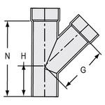Spears® P602-020 P602 Wye, Fitting/Connector: Wye, 2 in Nominal, Spigot x Hub x Hub End Style, PVC, Domestic