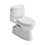 Toto® MS614124CEFG#01, Carlyle® II, Elongated Bowl, 16-1/8 in H Rim, 12 in Rough-In, 1.28 gpf Flush Rate, Cotton White, Import
