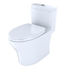 Toto® MS646124CEMFGN#01 AQUIA® IV, Aquia, Elongated Bowl, 16.125 in H Rim, 12 in Rough-In, 1.28,0.9 gpf Flush Rate, Cotton White