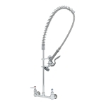 T & S B-0133-B Easy-Install Pre-Rinse Unit, 1.15 gpm Flow Rate, 8 in Center, Polished Chrome, Domestic