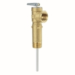 WATTS® 0066132 LL100XL Self Closing Temperature and Pressure Relief Valve, 3/4 in Nominal, MNPT x FNPT End Style, 150 psi Pressure, 210 deg F, 2-1/2 in L Probe, Bronze Body