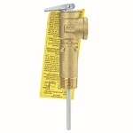WATTS® 0066132 LL100XL Self Closing Temperature and Pressure Relief Valve, 3/4 in Nominal, MNPT x FNPT End Style, 150 psi Pressure, 210 deg F, 2-1/2 in L Probe, Bronze Body