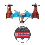WATTS® 88009301 LF909-FS Large Inline Pattern Backflow Preventer With Integrated Flood Sensor, 3 in Nominal, Flanged End Style, Non-Rising Stem Resilient Seated Gate Valve, Cast Iron Body, Reduced Pressure Zone