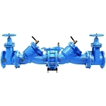 WATTS® 88009303 LF909-FS Large Inline Pattern Backflow Preventer With Integrated Flood Sensor, 4 in Nominal, Flanged End Style, Non-Rising Stem Resilient Seated Gate Valve, Cast Iron Body, Reduced Pressure Zone