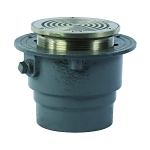 WATTS® CO-204-R Floor Cleanout With Round Top, 4 in Cleanout, 4-3/4 in Outlet, 5-1/8 in Cover, Cast Iron, Import