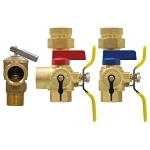 Webstone The Isolator® E-X-P® Clean Brass® H-44443WPR-LF Tankless Water Heater Service Valve Kit, 3/4 in IPS, For Use With Wall Hung and Combi Boiler, Brass, Import