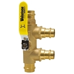 Webstone Purge Tee® H-88644 Ball Valve, 1 in Nominal, Press End Style, Brass Body, Full Port, Import