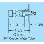 Woodford® 67C-14 Freezeless Automatic Draining Wall Hydrant With Double Check Backflow Preventer, 3/4 in, Copper Water Tube, 14 in THK Wall, 125 psi, Domestic