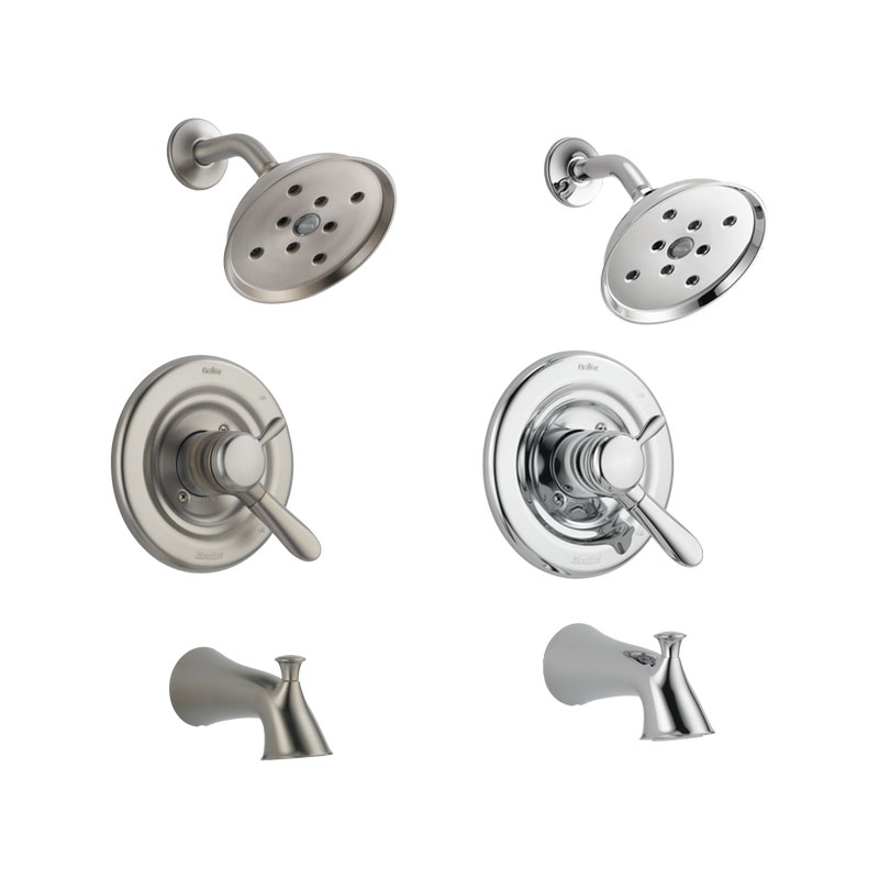 Delta Faucet Lahara®, Monitor® 17 Series, H2Okinetic® Tub & Shower Faucet Trim, 2 Function, Chrome or Brilliance Stainless