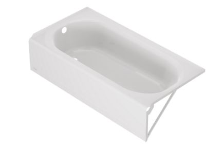 American Standard 1390202.020 Princeton® PRO Steel 60 in x 30 in Integral Apron Bathtub with Left-Hand Outlet
