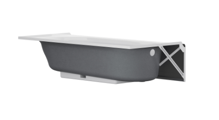 American Standard 1390202.020 Princeton® PRO Steel 60 in x 30 in Integral Apron Bathtub with Left-Hand Outlet