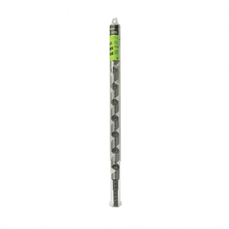 Greenlee Nail Eater® Auger Drill Bit, 7/8", 18" L, 15" Flute, 7/16" Shank, Hexagonal, Tough, Heat Treated Steel, Self-Feeding Screw Point, Extreme