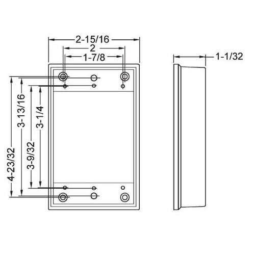 Bell Outdoor Weatherproof Box Extension Ring, 2-3/4" x 1" x 4-1/2", 9.5 Cu Inch, Gray, Powder Coated, Die-Cast Aluminum, 1-Gang