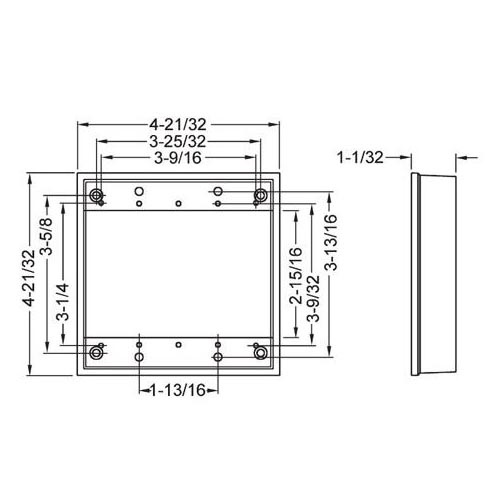 Bell Outdoor Weatherproof Box Extension Ring, 4-21/32" x 1-1/32" x 4-21/32", 16 Cu Inch, Gray, Powder Coated, Die-Cast Aluminum, 2-Gang