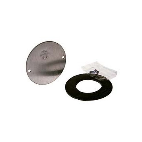Bell Outdoor Weatherproof Blank Cover, 4" Diameter, Blank Opening, Gray, Powder Coated, Rugged Metallic Steel, Flat/Round