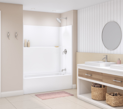 Aquatic Icon TS6030 60 in x 30 in x 73 in Acrylx Alcove Tub & Shower w/ Left Hand Drain in White